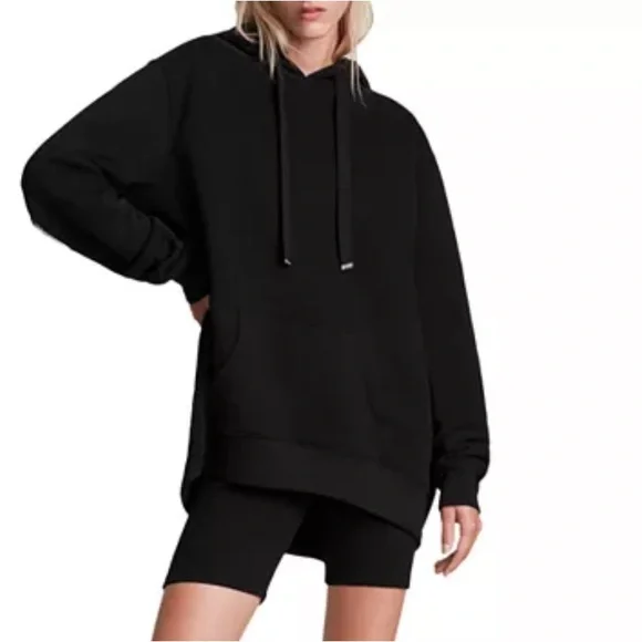 All Saints Giselle Chain Fringe Black Hoodie M - Picture 3 of 12